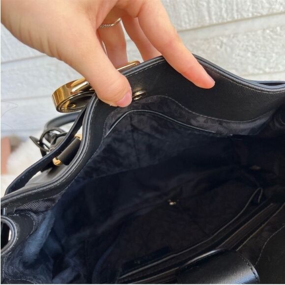 MICHAEL KORS Black XL Hamilton Laptop Shoulder Bag Jet Set Raven Mercer Voyager - Picture 7 of 12